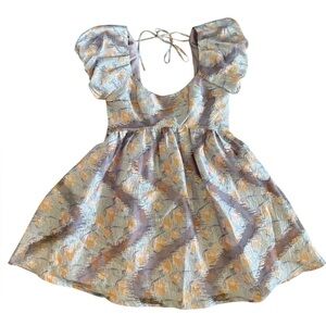 FF6 Purple Floral Flowy Puff Sleeve Dress Size Small